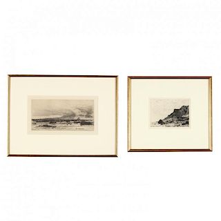 Pair of Rocky Coastline Etchings - Cameron and Lalanne
