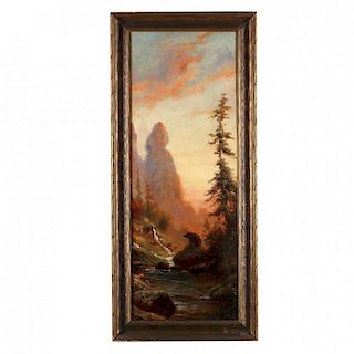 Edward Hill (American, 1843-1923), Western Landscape with Bear