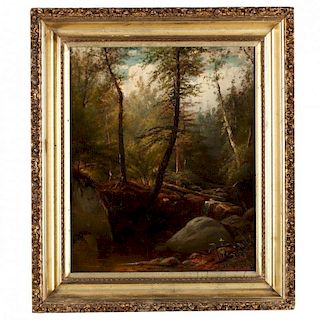 Joseph Antonio Hekking (NY/CT, 1830-1903), Forest Interior
