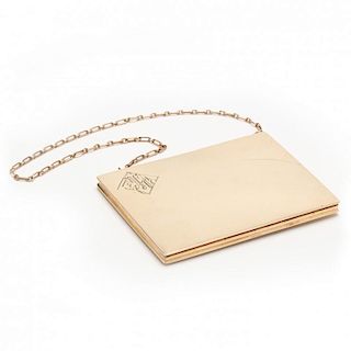 14KT Gold Card Case with Chain