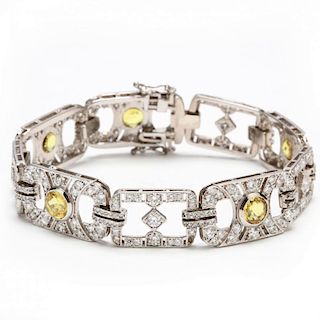 14KT Yellow Sapphire and Diamond Bracelet