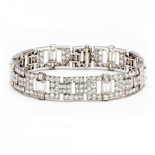 Platinum and Diamond Bracelet, French