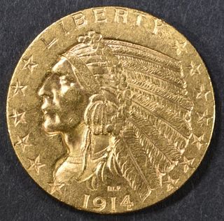 1914-D GOLD $5 INDIAN  CH BU