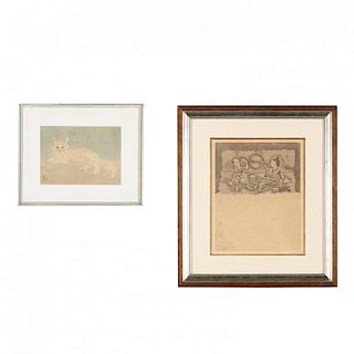 Tsuguharu Foujita (French/Japanese, 1886-1968), Two Prints
