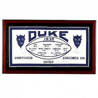 Duke University 1938 Football Southern Conference Championship Banner