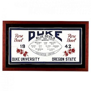 Duke University 1942 Rose Bowl Participant's Banner