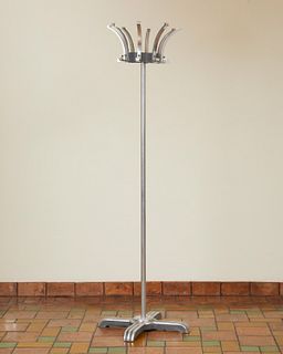 Machine Age chromed metal hat stand