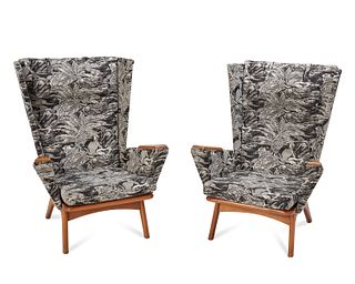 Two mid-century modern armchairs