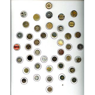 2 Cards of Assorted Div 1 Metal Buttons