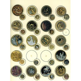 1 Card of Assorted Div 1 Metal Buttons