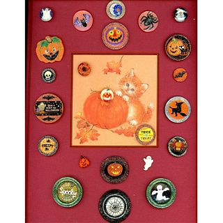 2 Cards of Division 3 Pictorial Halloween Buttons
