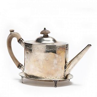 A George III Silver Tea Pot and Stand