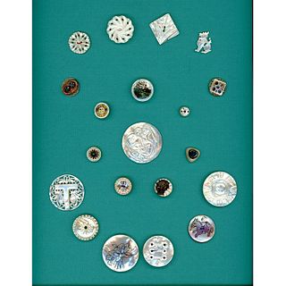 A Card of Div 1 & 3 Assorted Pearl Buttons