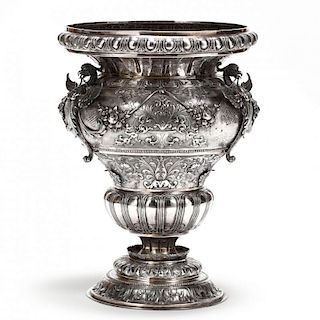 A Palace Size Italian Silver Vase