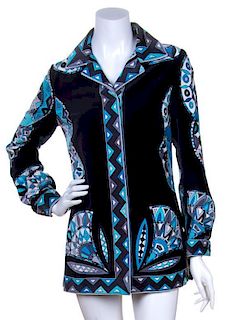 An Emilio Pucci Multicolor Velvet Jacket, Size 12.