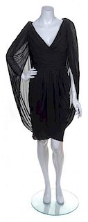 * A Halston Black Silk Cocktail Dress,