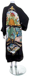 An Hermes Black Silk Kimono, Size 40.