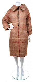 An Hermes Brown Plaid Mohair Dress, Size 42.
