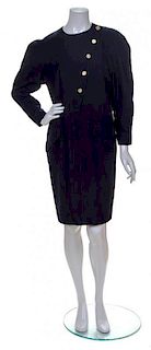 A Chanel Navy Wool Dress, Size 40.