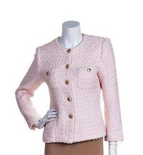 A Chanel Pink and White Wool Jacket,