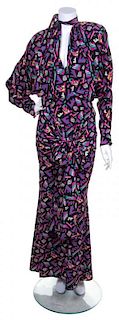 A Fendi Multicolor Silk Dress, Size 40.