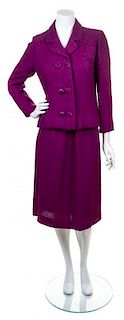 A Balenciaga Purple Wool Skirt Suit,