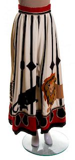 A Malcolm Starr Multicolor Wool "Circus" Skirt, Size 10.