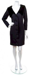 An Yves Saint Laurent Black Wool Tuxedo Dress,