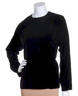 An Yves Saint Laurent Black Velvet Top, Size 38.