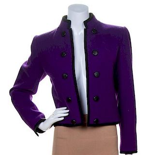 An Yves Saint Laurent Purple Wool Jacket, Size 38.