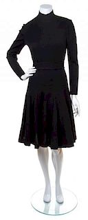 A Norman Norell Black Wool Dress,