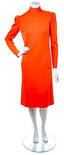 A Norman Norell Orange Wool Dress,