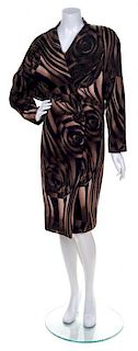 A Pauline Trigere Black and Brown Wool Patterned Coat,