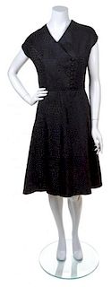 A Pauline Trigere Black Patterned Dress,