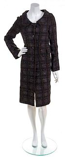 A Marni Wool Plaid Coat, Size 42.