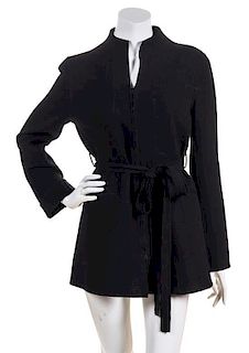 A Ralph Rucci Black Wool Jacket, Size 8.