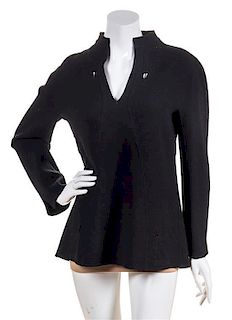 A Ralph Rucci Black Wool Tunic, Size 8.