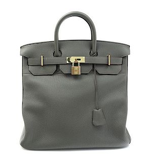 An Hermes Olive Green Togo 40cm HAC Birkin Bag, 16" x 14" x 9.5".