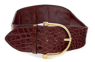 * A Bottega Veneta Brown Leather Belt, Size S, 31" x 3".