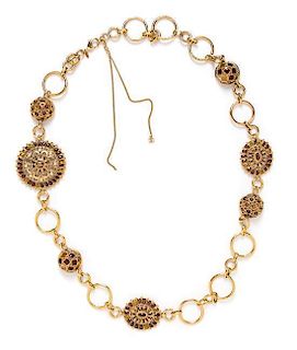 A Chanel Glass Cluster Pendant Necklace/Belt, 41.5".