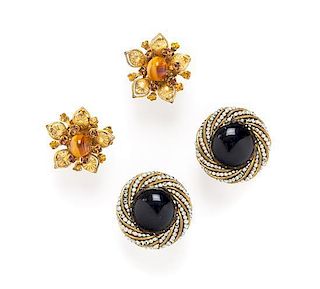 A Pair of Miriam Haskell Earclips,