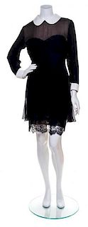 A Bill Blass Black Chiffon Cocktail Dress,