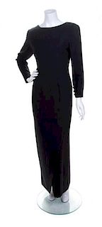 A Bill Blass Black Gown,
