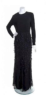 A Bill Blass Black Evening Gown,