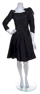 * A Bill Blass Black Taffeta Cocktail Dress, Size 10.