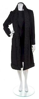 A Bill Blass Black Wool Dress,
