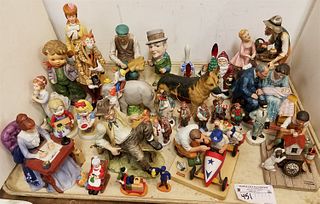 TRAY CALL FIGURINES NORMAN ROCKWELL, ETC