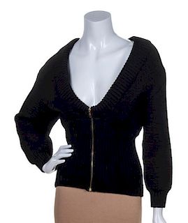 An Alaia Black Wool Cardigan,
