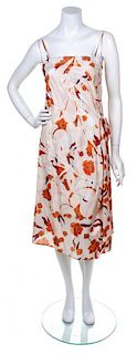 A Dries Van Noten Silk Orange Print Wrap Dress,