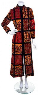 A Multicolor Velvet Hostess Gown,
